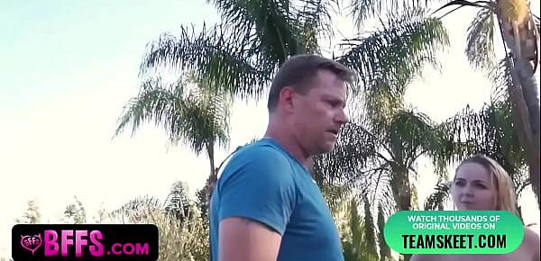  Drone from neighbor spying on half naked teen BFFs